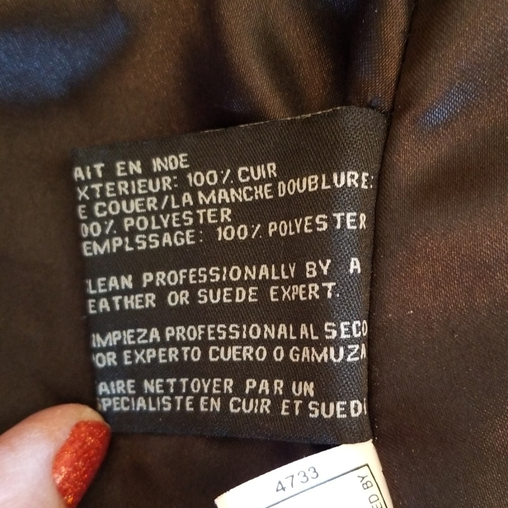 Women's Large Black Leather Coat - Picture 4 of 6